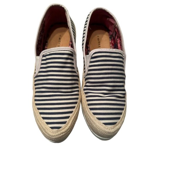 Chinese Laundry Blue And White‎ Stripe Espadrilles Womens Size 8  EU 38.6 #S73-5 - Picture 1 of 12